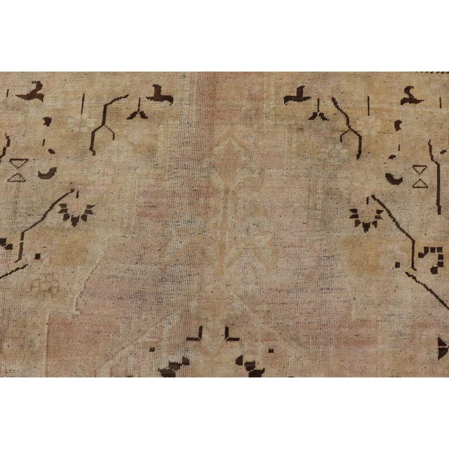 Vintage Oushak Rug With Muted Neutral Colors in Tan, Beige, Taupe, Gray & Brown For Sale - Image 9 of 13