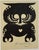 Original signed owl print by Albert Leon Wilson, dated 1972, depicting a stylized owl rendered in bold black against a...