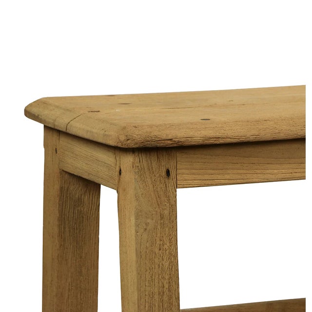 2020s Matthew Izzo Home Vintage Harvest Bleached Teak Wood Bench For Sale - Image 5 of 6