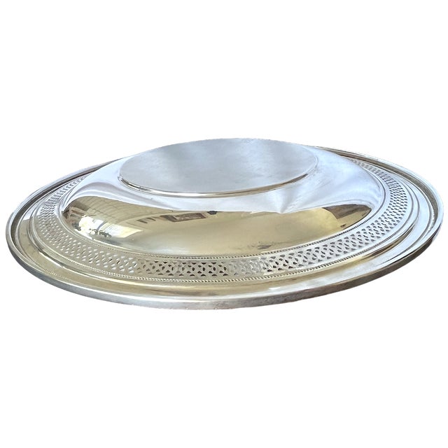 Buccellati 1950s Cartier Sterling Silver Pierced Gallery Tray For Sale - Image 4 of 12