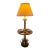 1950s Mid-Century Modern Florentine Style Wrought Iron Floor Lamp & Wood Side Table For Sale