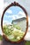 Brown Satinwood Oval Wall Mirror Carved French Flower Basket Crest Decorative Frame For Sale - Image 8 of 15