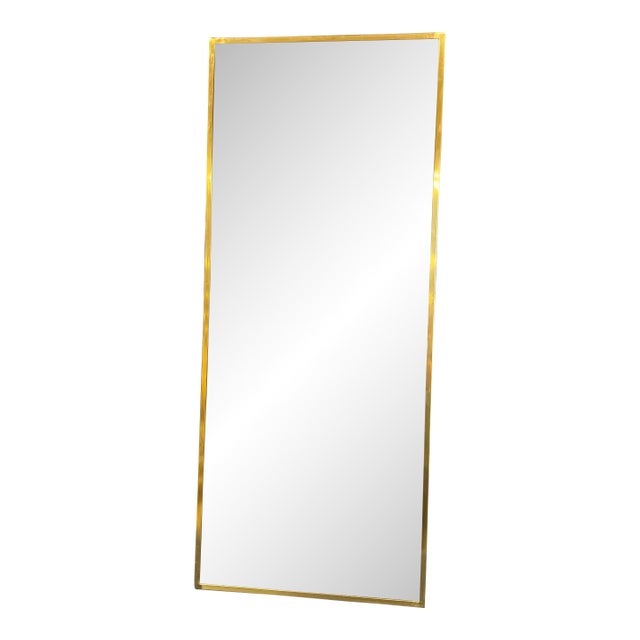 Extra Large Vintage 48" MCM Paul McCobb Brass Mirror For Sale