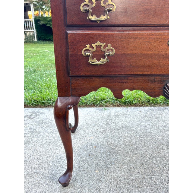 Wood Mid 20th Century Solid Mahogany Queen Anne Lowboy Chest For Sale - Image 7 of 12