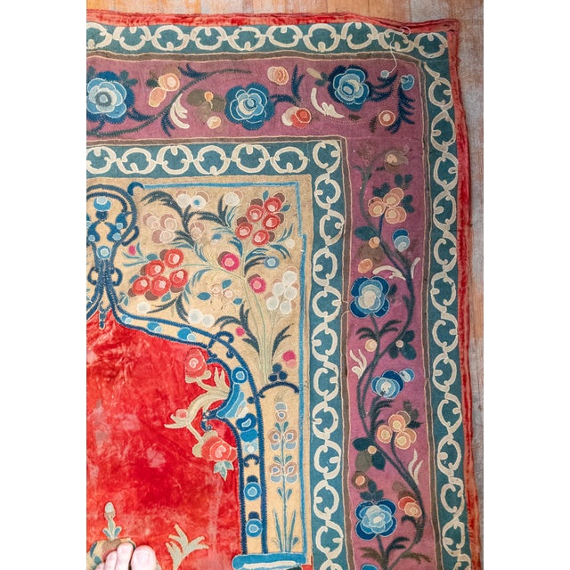 18th or 19th Century Turkish Ottoman Embroidered Applique Tapestry Wall Panel For Sale - Image 4 of 9