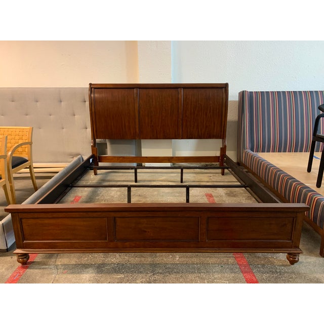 Eastern King Bassett Furniture Wood Sleigh Bed Frame Chairish