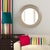 Bergman features a round frame characterized by a textured ribbed frame. It is then painted with our custom glossy nickel...