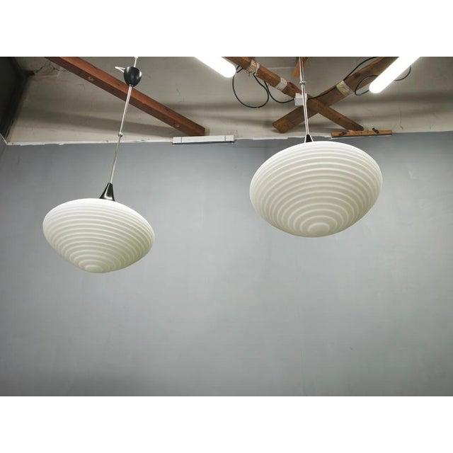 Space Age Opaline Glass Pendant Lights, Former Czechoslovakia, 1970s, Set of 2 For Sale - Image 10 of 15