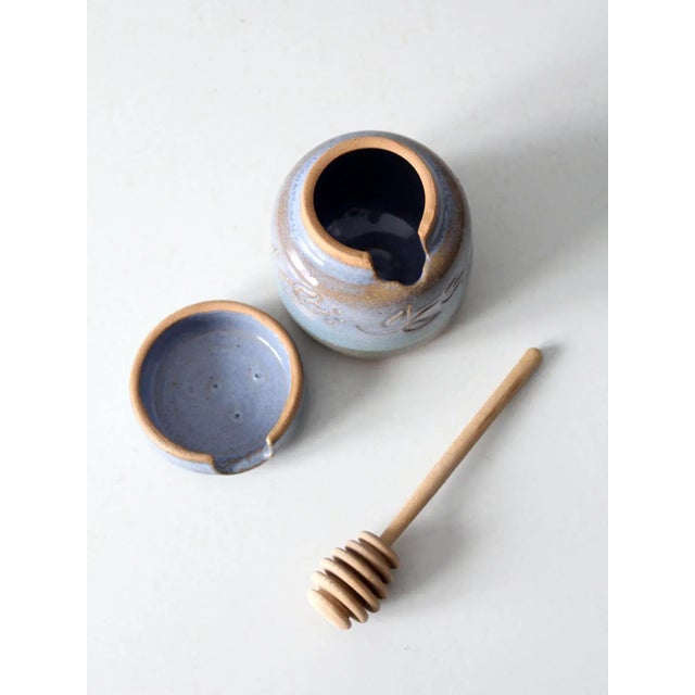 Crisman Studio Pottery Honey Jar Circa 1994 For Sale - Image 6 of 8