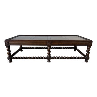 Vintage Henredon Barley Twist Rectangular Coffee Table For Sale
