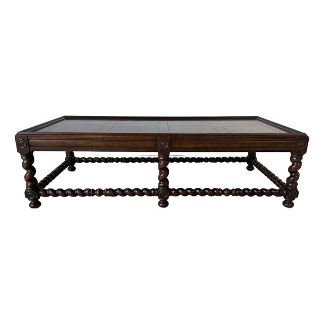 Vintage Henredon Barley Twist Rectangular Coffee Table For Sale
