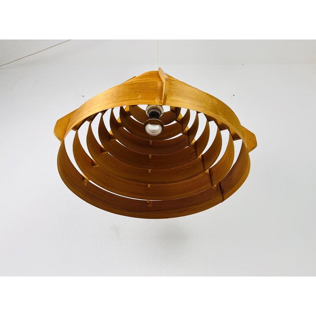 1960s Mid-Century Modern Wooden Pendant Lamp by Hans-Agne Jakobsson, Sweden, 1960s For Sale - Image 5 of 16