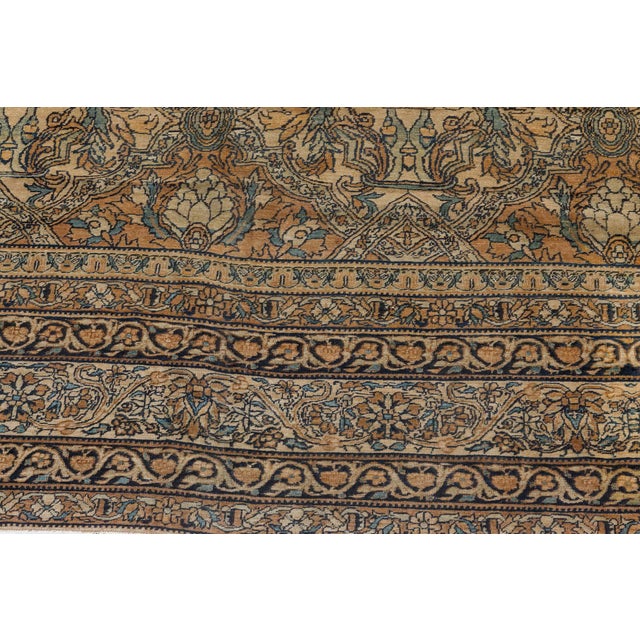 Authentic 19th Century Persian Kirman Handmade Wool Rug For Sale In New York - Image 6 of 8