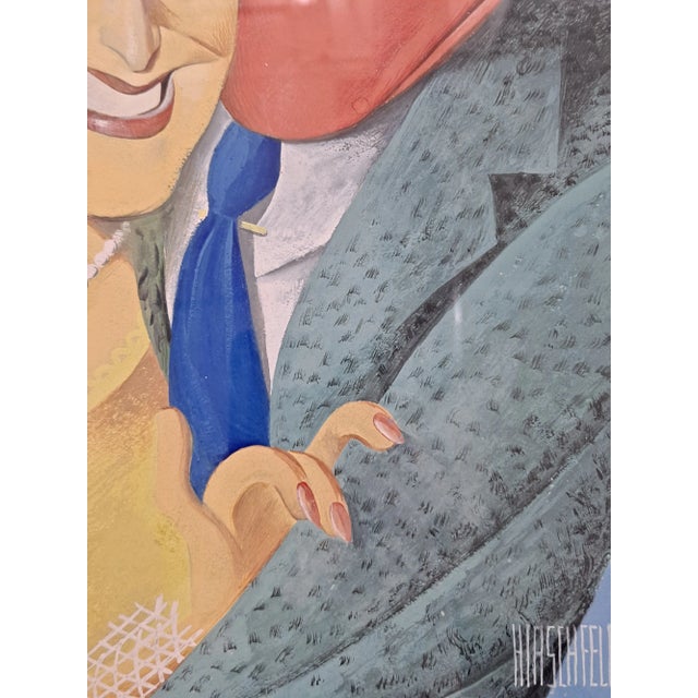 Blue Unique Painting by Al Hirchfeld For Sale - Image 8 of 11