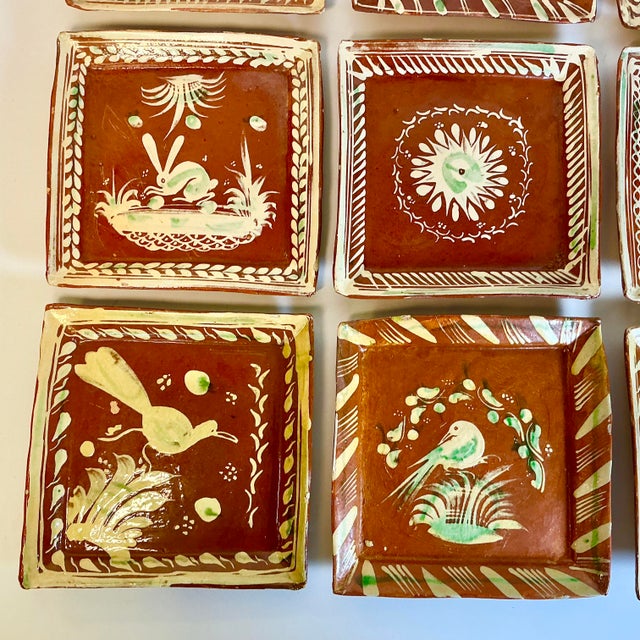 1950s 1950s Vintage Mexican Southwestern Folk Art Tlaquepaque Pottery Plates - Set of 9 For Sale - Image 5 of 14