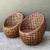 Wood Vintage Woven Rattan Lounge Chairs - Pair For Sale - Image 7 of 12