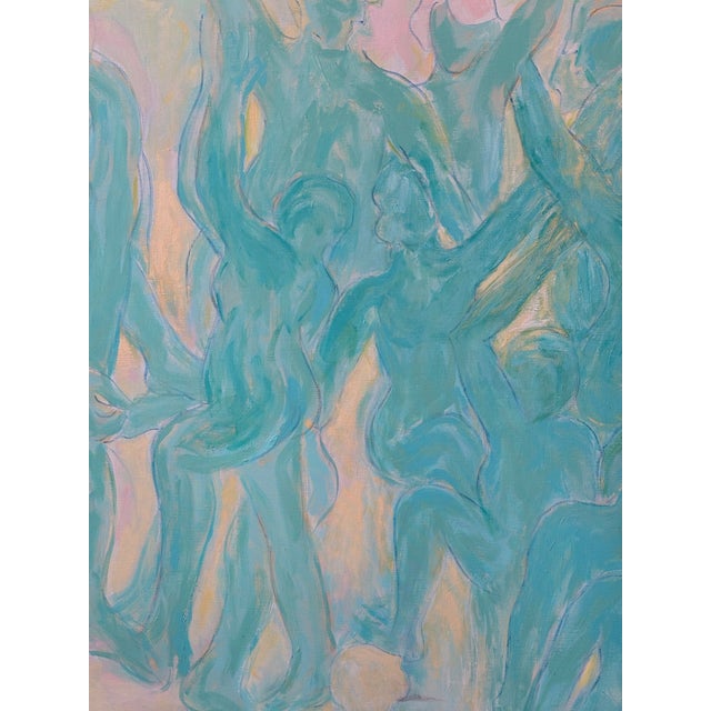 Abstract 1990s Abstract Acrylic Figure Painting by Molly Schiff For Sale - Image 3 of 3