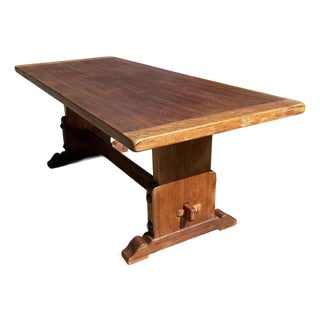 French Country Trestle Farm Dining Table For Sale