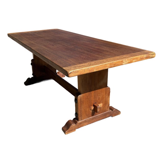 French Country Trestle Farm Dining Table For Sale