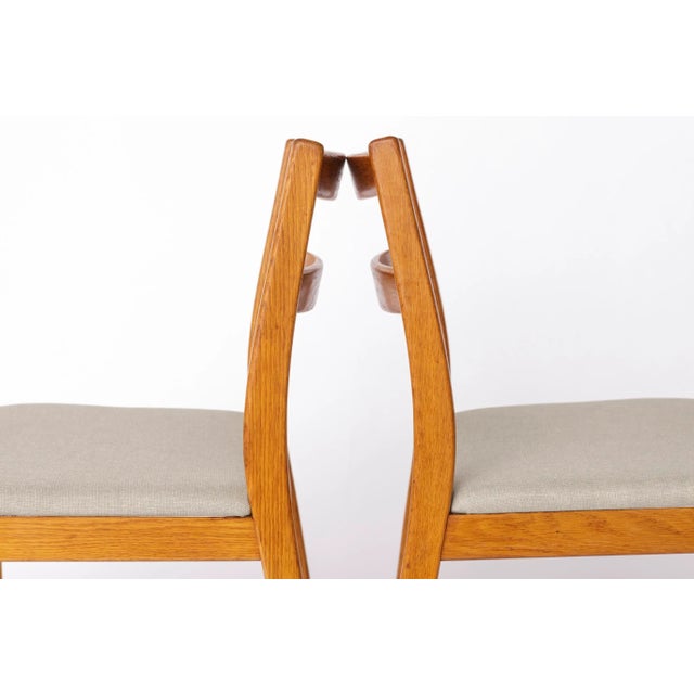 Beige Vintage Oak Dining Chairs by Alb Johansson & Söner, 1960s, Set of 4 For Sale - Image 8 of 11