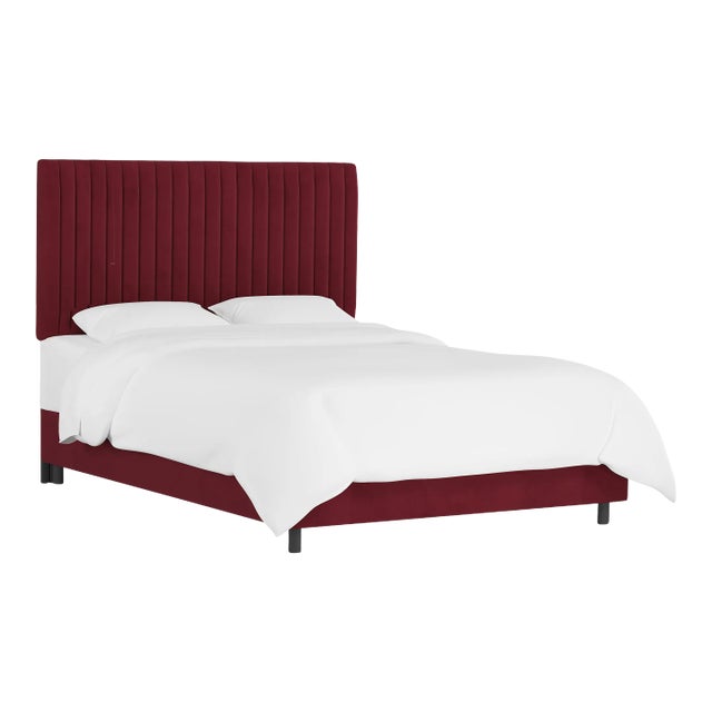 Margaux Bed in Berry Classic Velvet, Full/Double For Sale