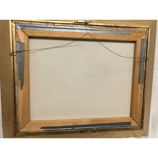 This captivating French original oil painting on canvas depicts a charming Parisian scene with cobblestone roads and...