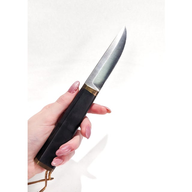 Traditional Vintage Finnish Tapio Wirkkala for Hackman Puukko Knife & Sheath For Sale - Image 3 of 18