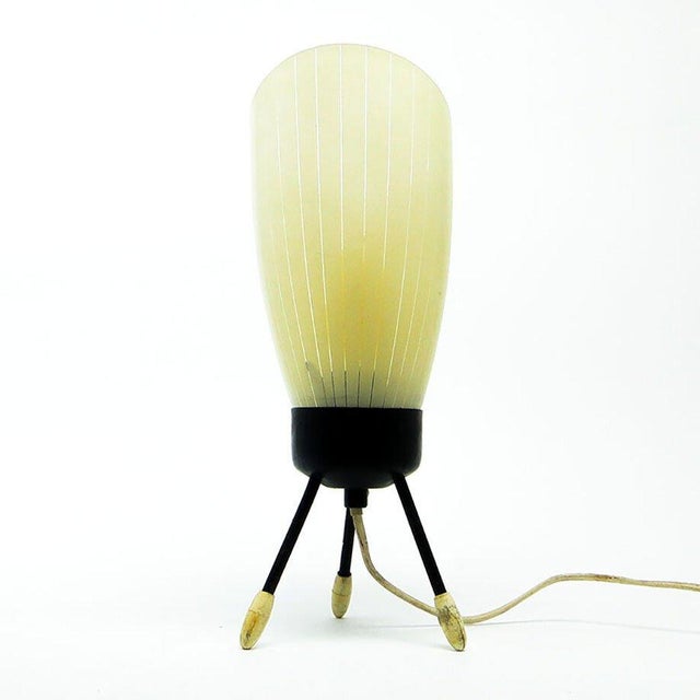 Mid-Century Modern Pop Art Glass Bedside Lamp, Poland, 1960s For Sale - Image 3 of 8