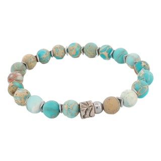 Freedom Spirit Blue Jasper & Eagle Bracelet For Sale
