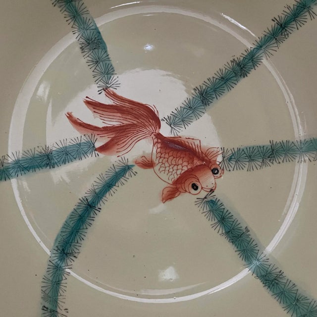 Vintage Large Oriental Fishbowl Urn For Sale - Image 9 of 11