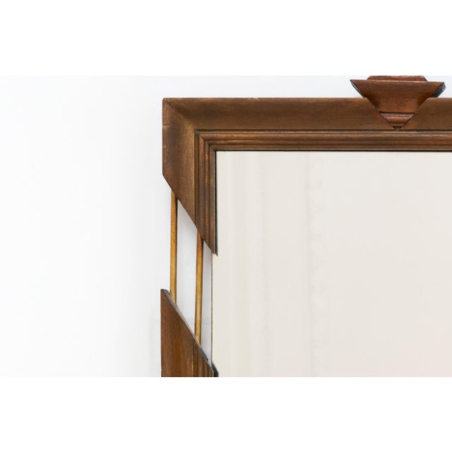 French Wall Mirror in Hand-Carved Brown Wood and Metal, 20th Century For Sale - Image 4 of 9