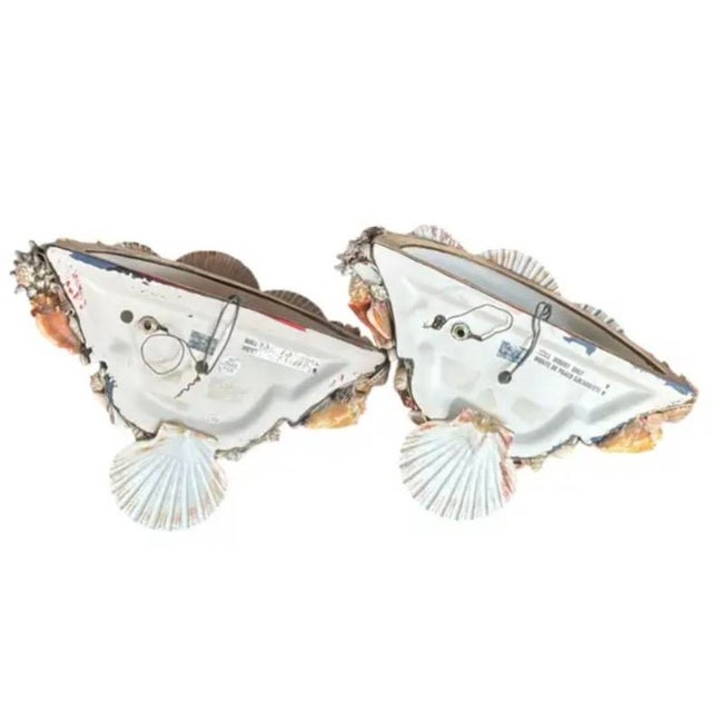 Shell Vintage Pair of Shell-Encrusted Wall Sconces For Sale - Image 7 of 13