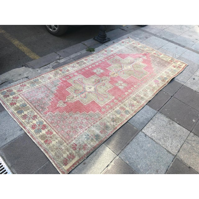 Textile Handmade Tribal Vintage Floral Rug For Sale - Image 7 of 11