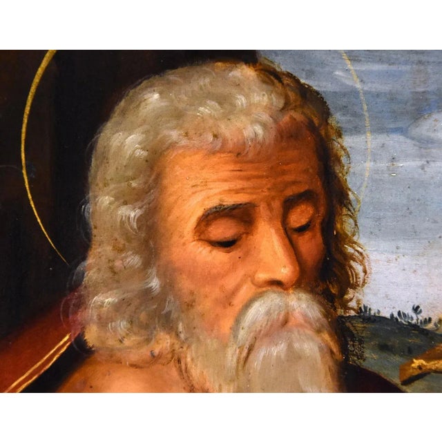 Circle of Giuseppe Mazzuoli Detto Il Bastarolo, Saint Jerome Mazzuoli, 16th Century, Oil on Copper For Sale - Image 8 of 15