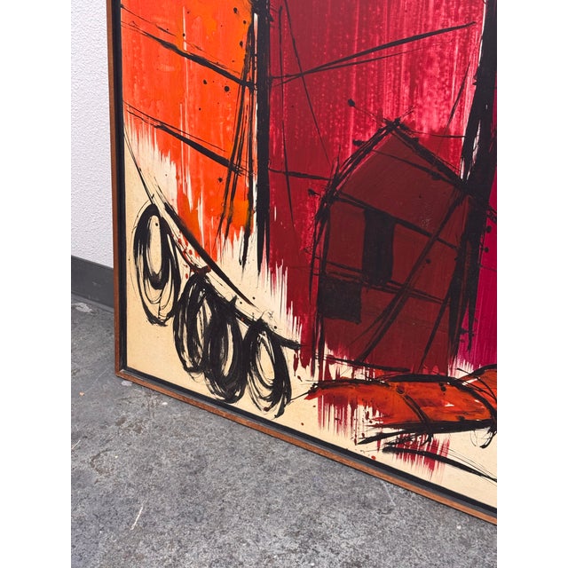 1970s Rosamond A. Brown Abstract Mixed Media Painting, Framed For Sale - Image 5 of 12