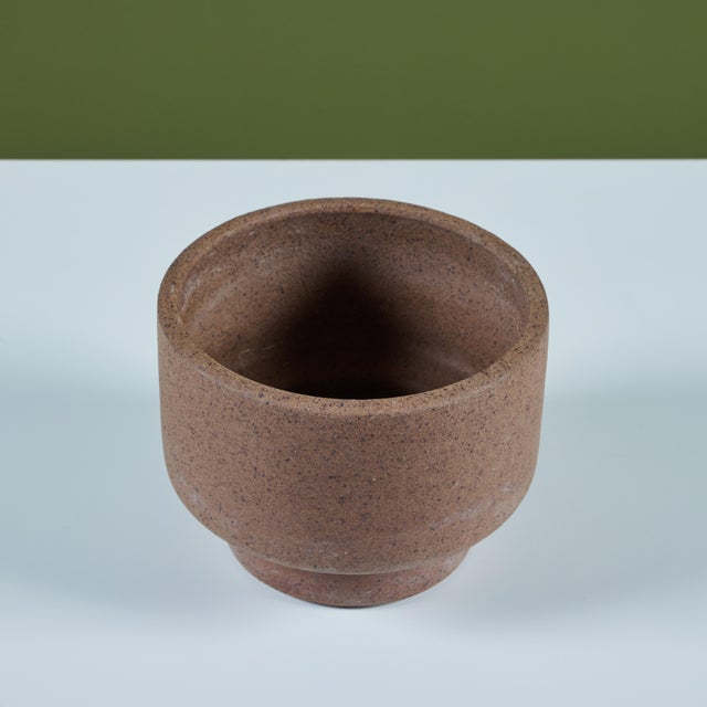 Brown David Cressey Stoneware Pro/Artisan Table Planter for Architectural Pottery For Sale - Image 8 of 10