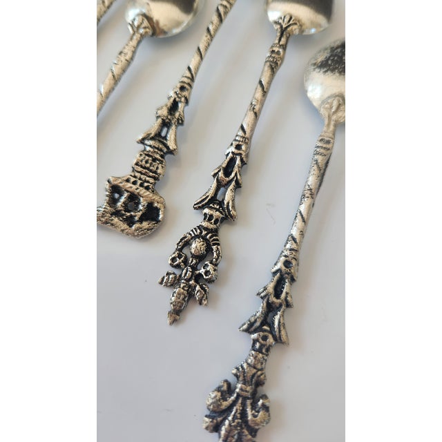 Metal Mid 20th Century Italian Figural Silverplate Demitasse Spoons – Set of 6 For Sale - Image 7 of 15