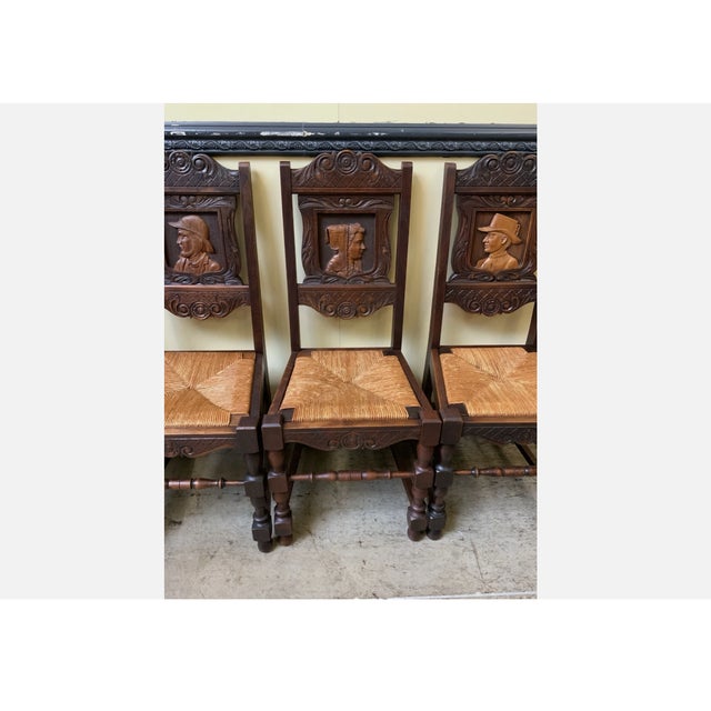 1940s Vintage Chairs in Solid Oak, 1945, Set of 6 For Sale - Image 5 of 16