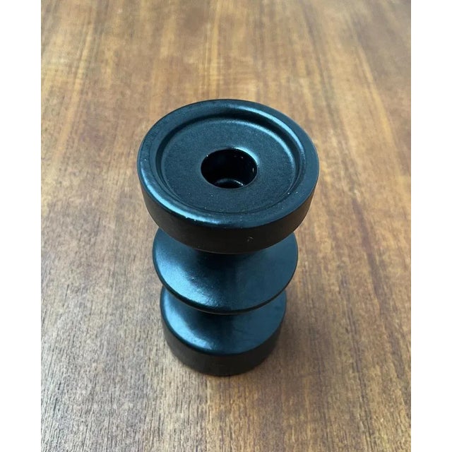 Black Mid-Century WGP West German Pottery Candleholder from Steuler, 1960s For Sale - Image 8 of 11