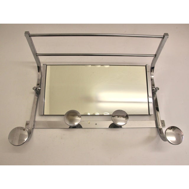 French Art Deco Chromed Coat Rack with Mirror, 1930s For Sale - Image 11 of 11