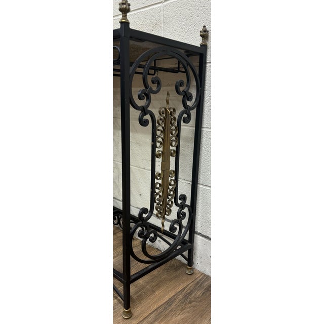 Vintage Hollywood Regency Style Iron and Brass Bar and Wine Rack For Sale - Image 10 of 10