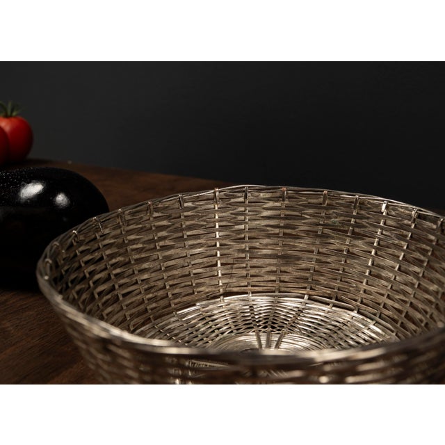 Mid-Century Classic Braided Metal Basket, 1950s For Sale - Image 6 of 8