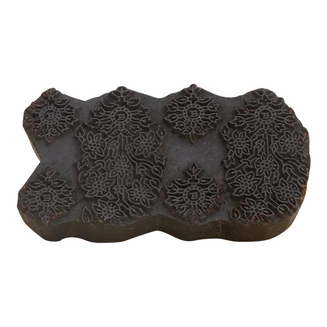 Marigold Vintage Wooden Printing Block For Sale