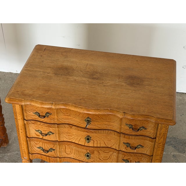 Danish Rococo Nightstands in Oak by Henning Kjærnulf, 1960s, Set of 2 For Sale - Image 4 of 12