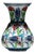 Handmade Ceramic “Kandil” Vase (15cm) – Red Carnations, Blue Tulips & Yellow Accents For Sale