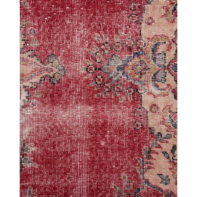 1970s Vintage Turkish Handmade Wool Cotton Red Runner Rug For Sale In San Francisco - Image 6 of 11