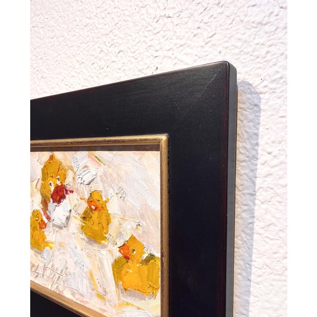 Figurative Family Meeting by Clyde Steadman | Oil Painting of abstract figures in warm colors. For Sale - Image 3 of 3