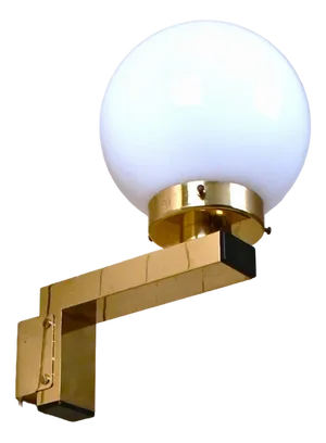 Swedish Model V397 Sconces in Brass and Opaque Glass by Hans-Agne Jakobsson for Hans-Agne Jakobsson AB, 1970s, Set of 2