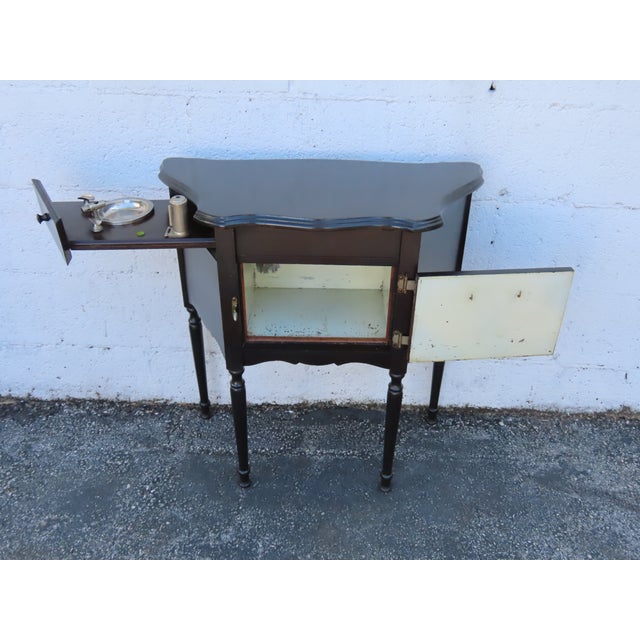 Traditional Early 1900s Cigar Tobacco Humidor Chest Box Cabinet With Ashtray 6347 For Sale - Image 3 of 18