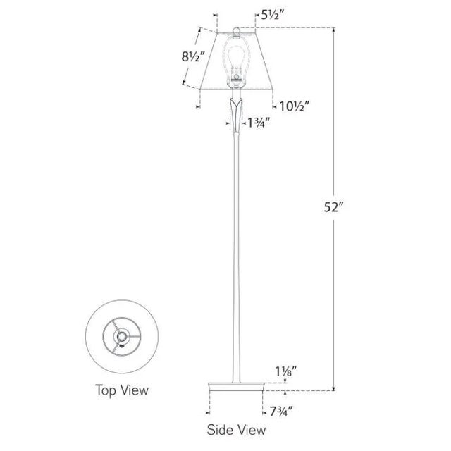 2020s Chapman & Myers for Visual Comfort Signature Aiden Accent Floor Lamp in Gilded Iron with Linen Shade For Sale - Image 5 of 5